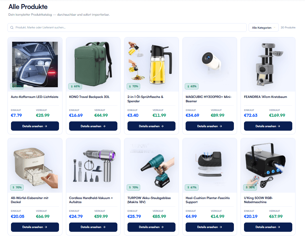 Zentorix Produktkatalog – alle Produkte mit Einkaufs- und Verkaufspreisen